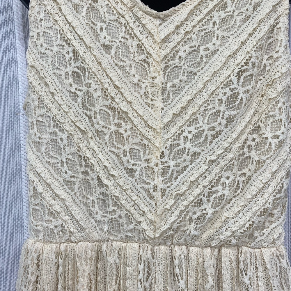 Elegant Cream Lace Maxi Sleeveless Dress‎ size S - Picture 8 of 11